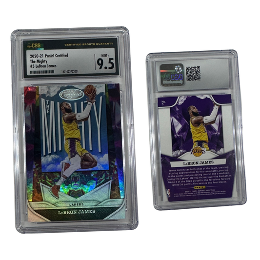 2020-21 LeBron James Panini Certified The Mighty #5 CSG 9.5 MINT+