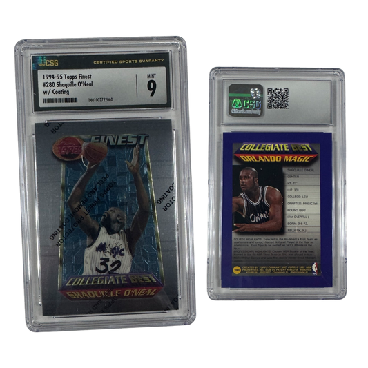 1994-95 Shaquille O'Neal Topps Finest Collegiate Best w/ Coating #280 CSG 9 MINT