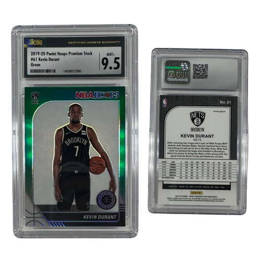2019-20 Kevin Durant Panini Hoops Premium Stock Green #61 CSG 9.5 MINT+