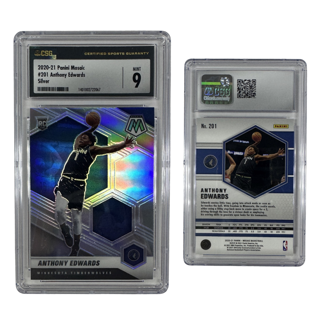 2020-21 Anthony Edwards Panini Mosaic Silver #201 CSG 9 MINT