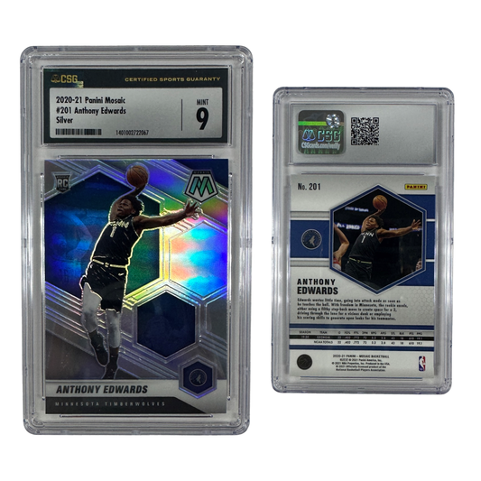 2020-21 Anthony Edwards Panini Mosaic Silver #201 CSG 9 MINT