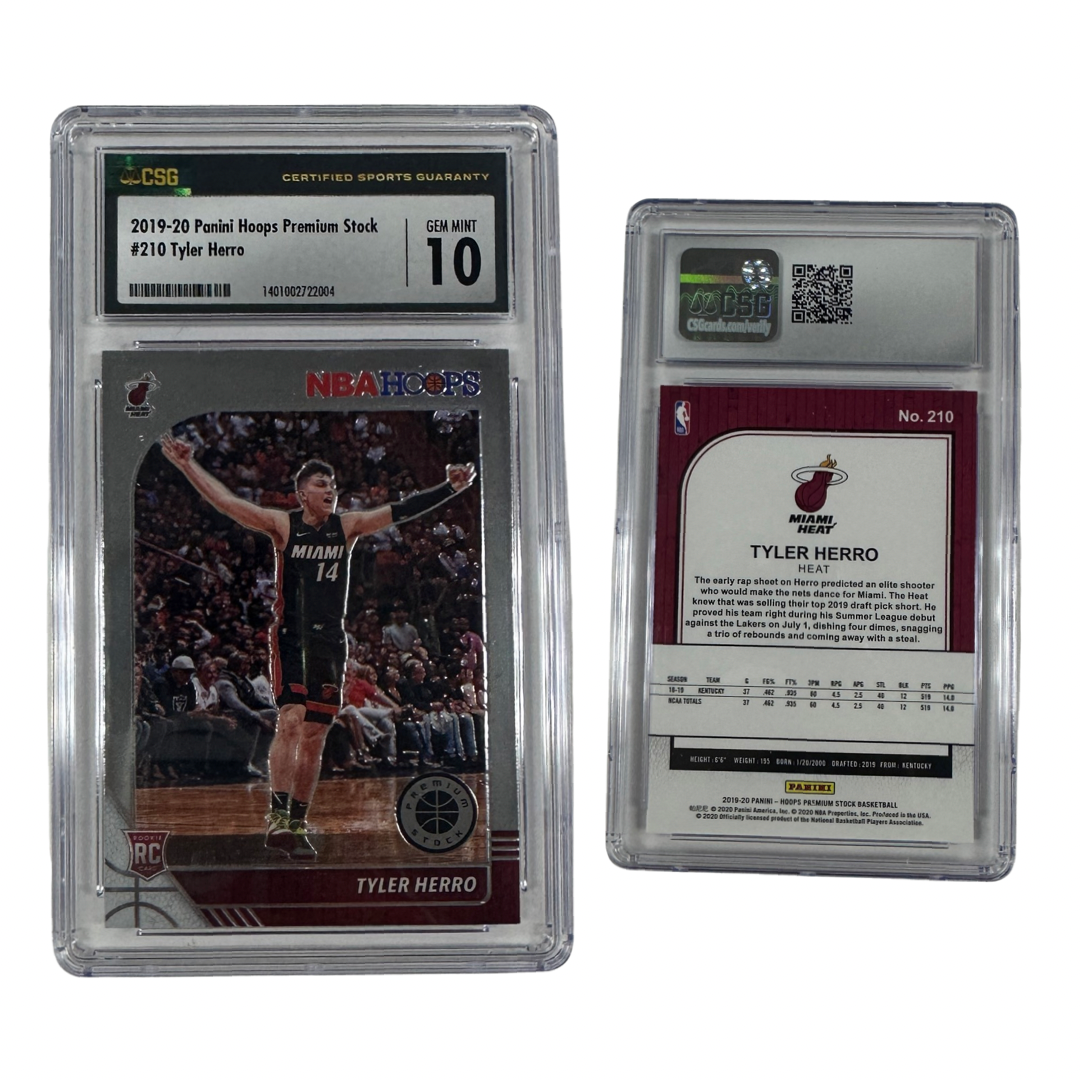 2019-20 Tyler Herro Panini Hoops Premium Stock #210 CSG 10 GEM MINT