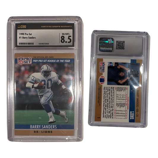1990 Barry Sanders NFL Pro Set Rookie Of The Year #1 CSG 8.5 NM/MINT+