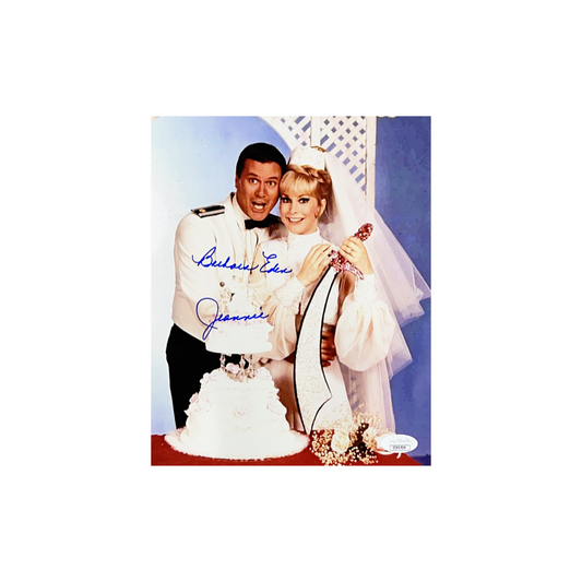 Barbara Eden Autographed I Dream Of Jeannie Wedding 8x10 "Jeannie" Inscription JSA