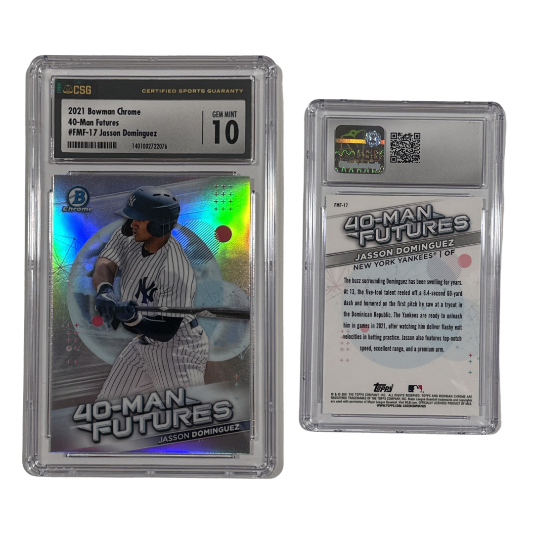 2021 Jason Dominguez Topps Bowman Chrome 40-Man Futures #FMF-17 CSG 10 GEM MINT