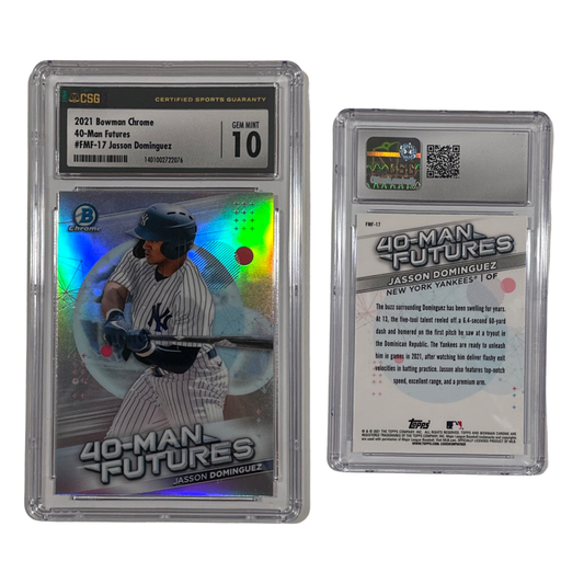 2021 Jason Dominguez Topps Bowman Chrome 40-Man Futures #FMF-17 CSG 10 GEM MINT