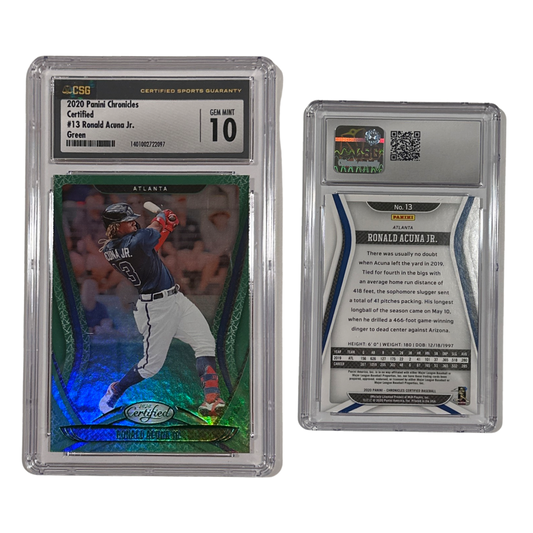 2020 Ronald Acuna Jr. Panini Chronicles Certified Green #13 CSG 10 GEM MINT