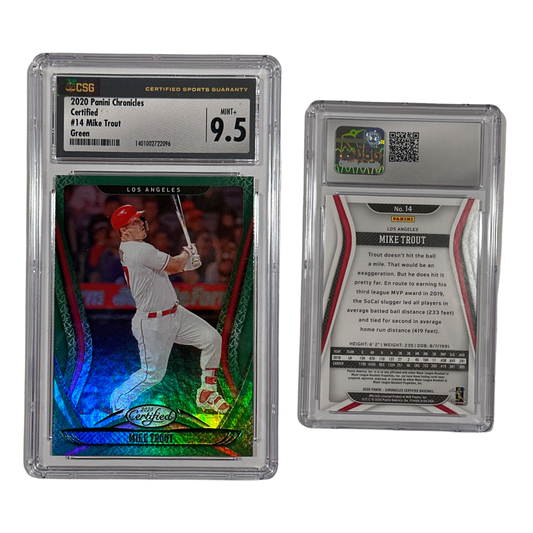 2020 Mike Trout Panini Chronicles Certified Green #14 CSG 9.5 MINT+