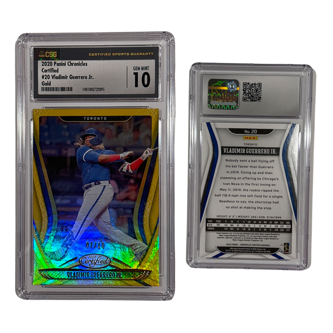 2020 Vladimir Guererro Jr. Panini Chronicles Certified Gold /10 #20 CSG 10 GEM MINT