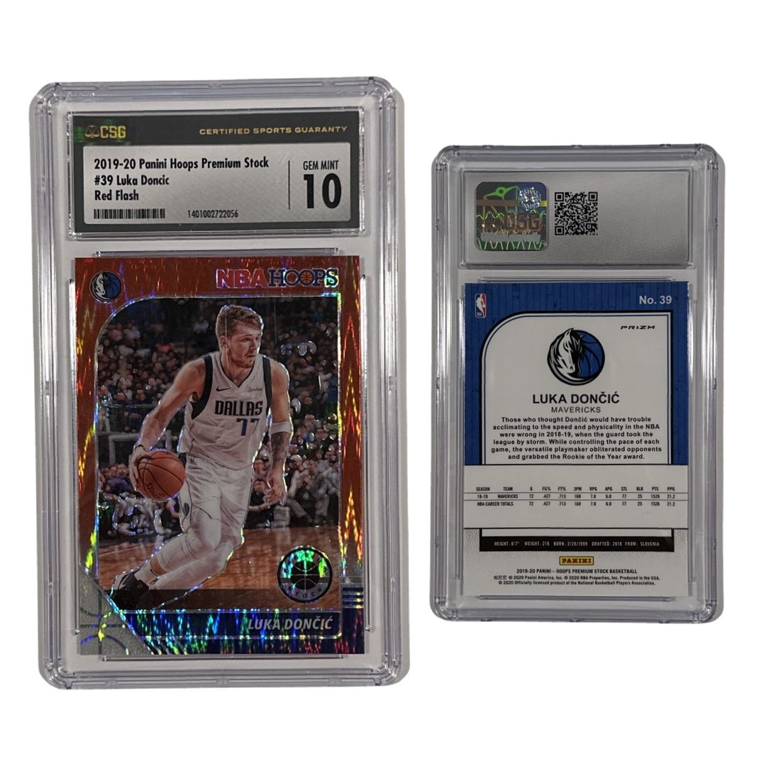 2019-20 Luka Doncic Panini Hoops Premium Stock Red Flash #39 CSG 10 GEM MINT