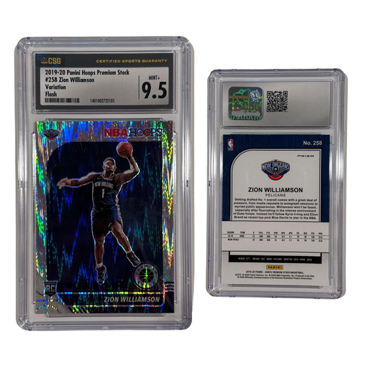 2019-20 Zion Williamson Panini Hoops Premium Stock Flash Variation #258 CSG 9.5 MINT