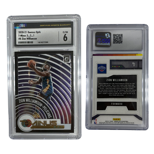 2020-21 Zion Williamson Panini Donruss Optic T-Minus 3...2...1 #8 CSG 6 EX/NM