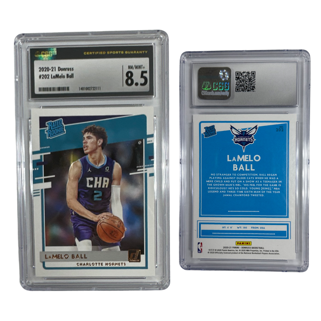 2020-21 LaMelo Ball Panini Donruss Rated Rookie #202 CSG 8.5 NM/MINT+