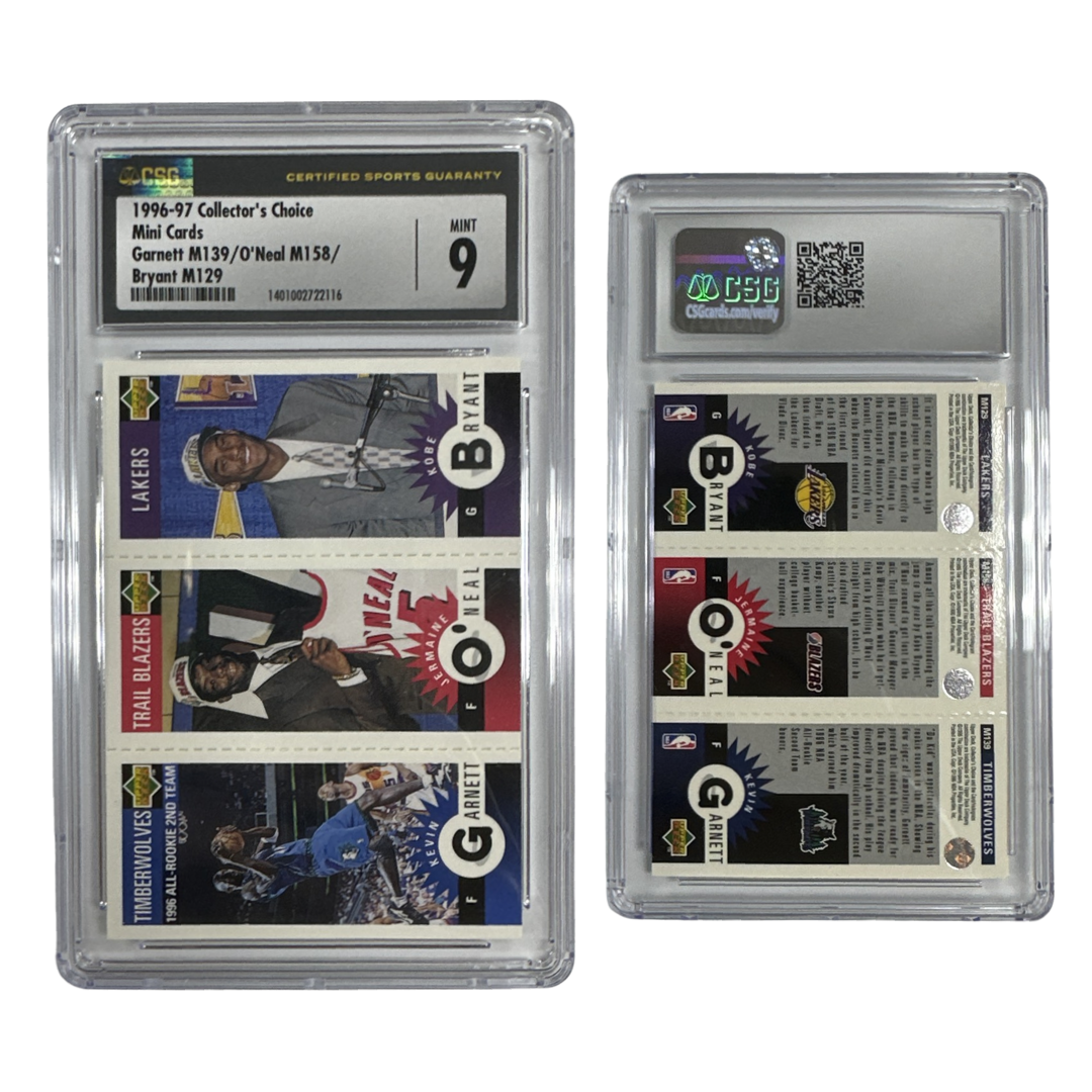 1996-97 Bryant M129/ O'Neal M158/ Garnett M139 Collector's Choice Mini Cards CSG 9 MINT