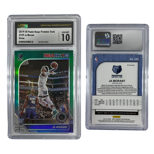 2019-20 Ja Morant Panini Hoops Premium Stock Green #259 CSG 10 GEM MINT