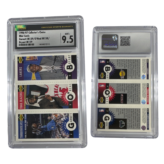 1996-97 Bryant M129/ O'Neal M158/ Garnett M139 Collector's Choice Mini Cards CSG 9.5 MINT+