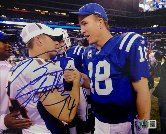 Brandon Stokley Denver Broncos Autographed With Peyton Manning 8x10 Beckett BAS