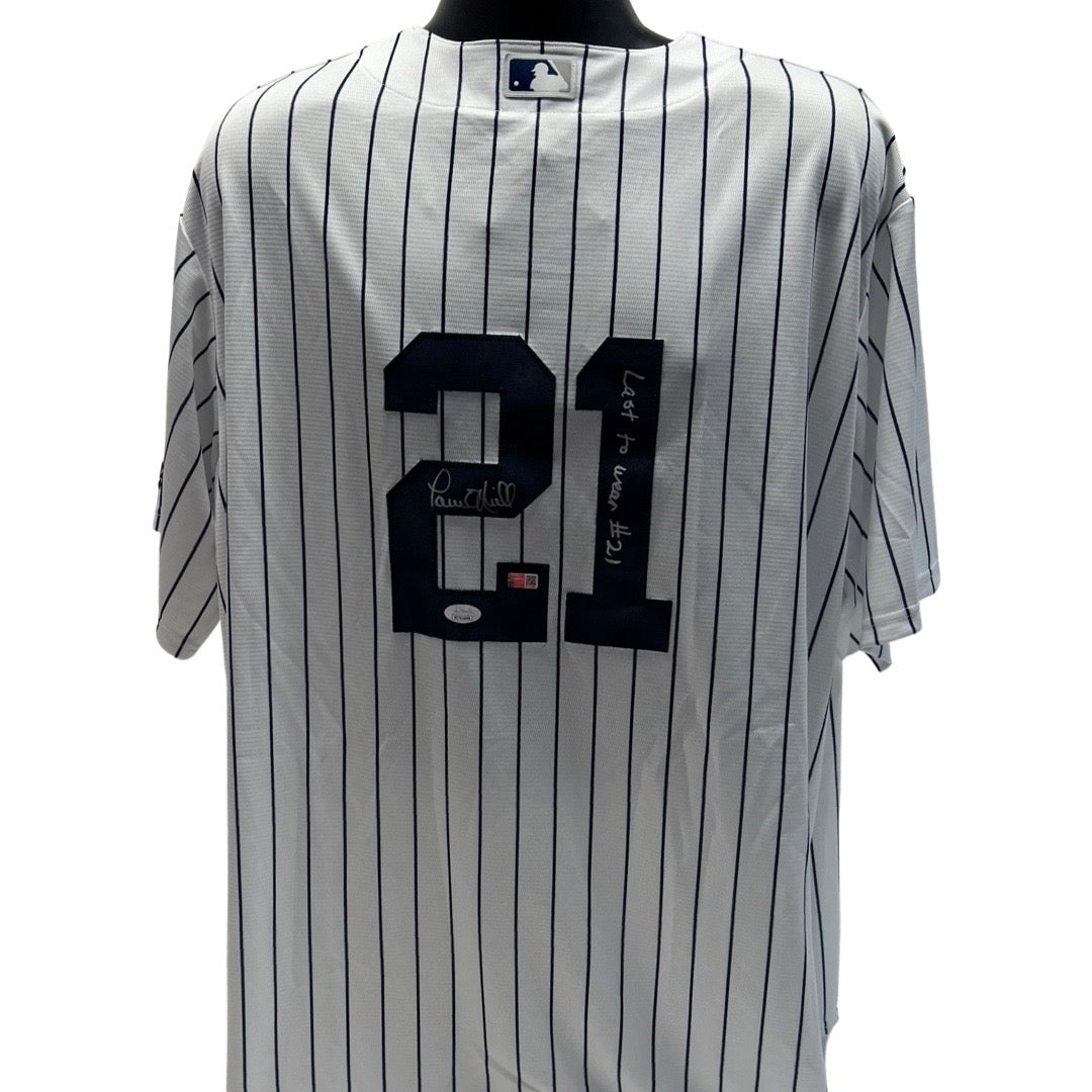 Paul O’Neill Autographed New York Yankees Majestic Pinstripe Jersey “Last to Wear #21” Inscription JSA/Steiner CX