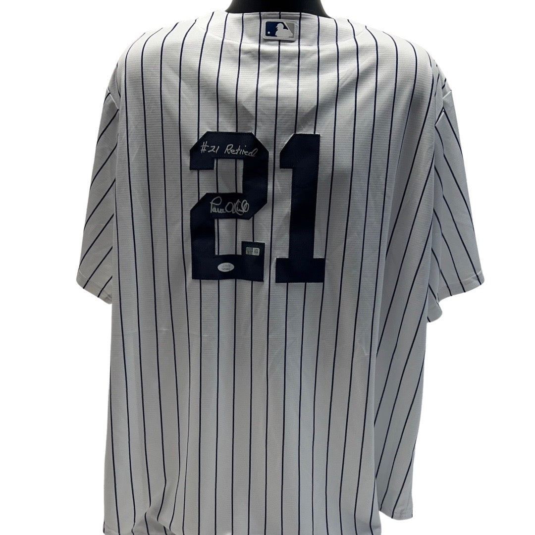 Paul O’Neill Autographed New York Yankees Majestic Pinstripe Jersey #21 Retired Inscription JSA/Steiner CX