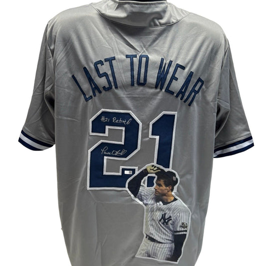 Paul O’Neill Autographed New York Yankees Grey Last to Wear #21 Nameplate Art Jersey #21 Retired Inscription Steiner CX