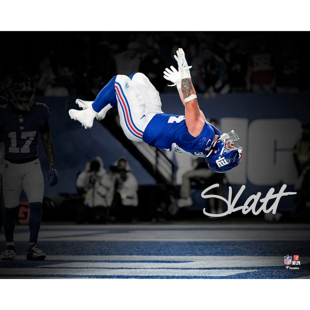 Cameron Skattebo Autographed New York Giants Spotlight Backflip 16x20 Photo Fanatics