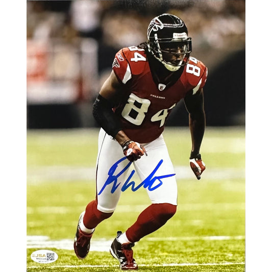 Roddy White Autographed Atlanta Falcons Runnin 8x10 Photo JSA COA