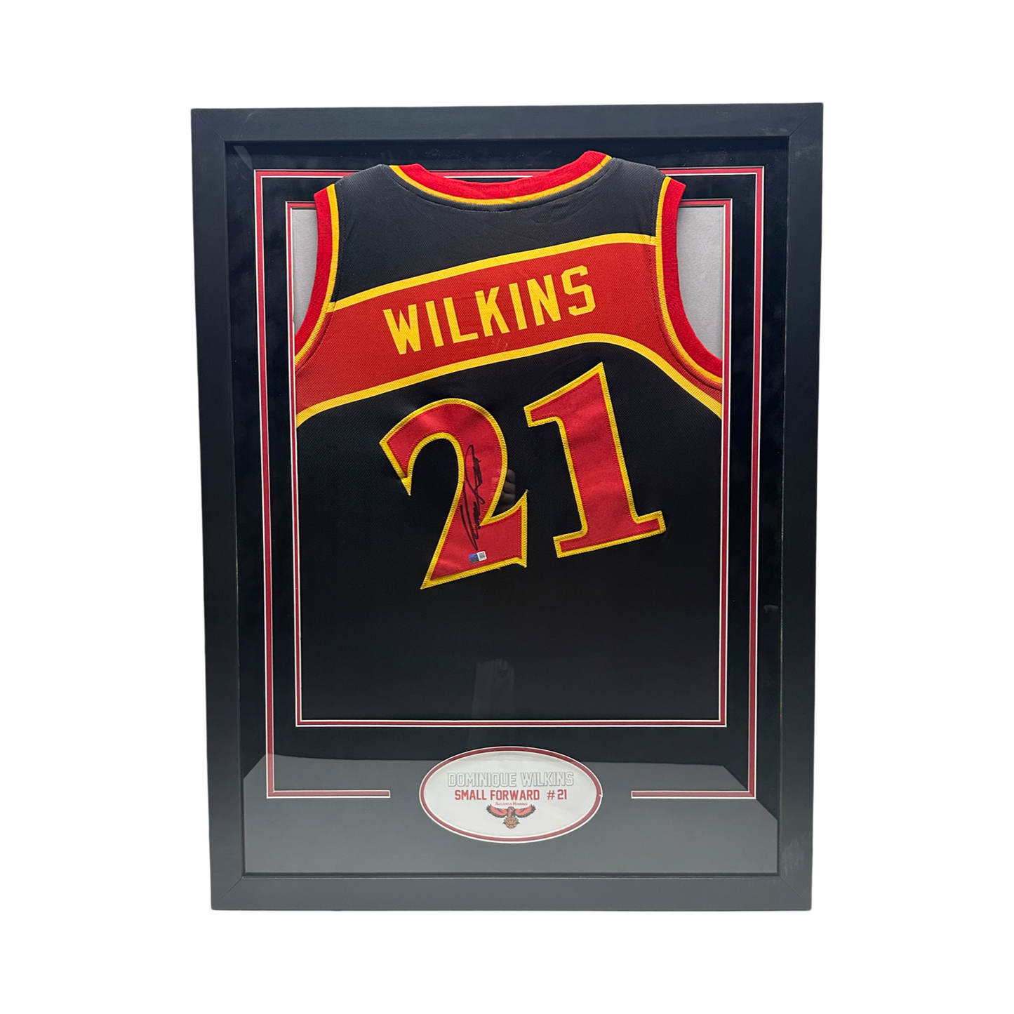 Dominique Wilkins Autographed Atlanta Hawks Black Jersey Steiner CX - Framed