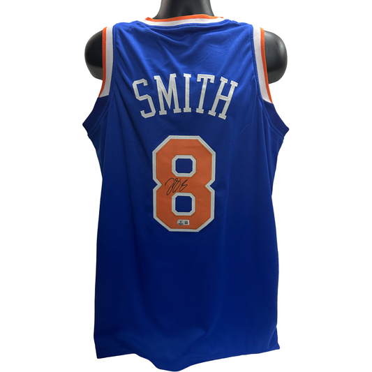 JR Smith Autographed New York Knicks Blue Jersey Beckett