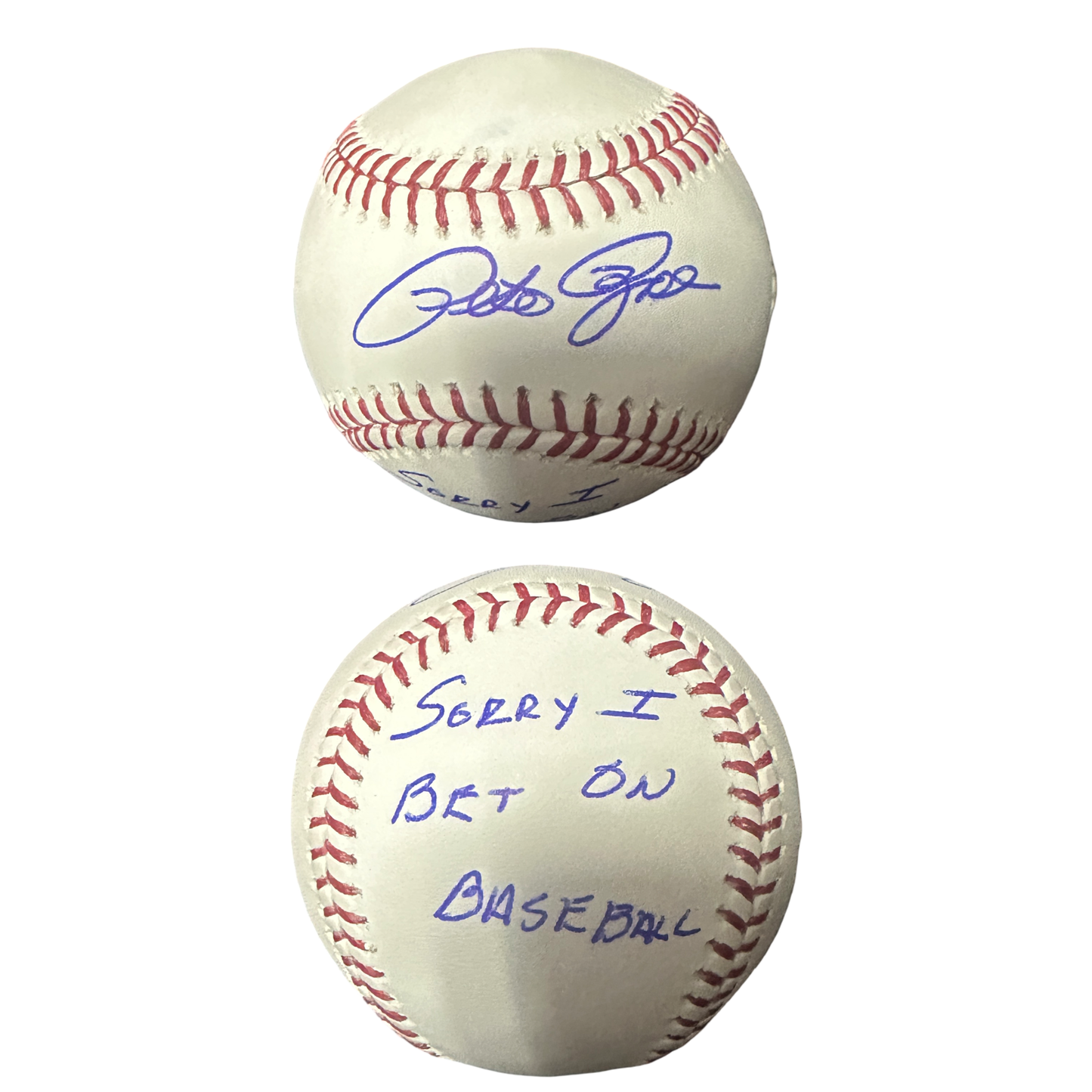 Pete Rose Autographed Cincinnati Reds "Sorry I Bet on Baseball" Inscribed OMLB Beckett