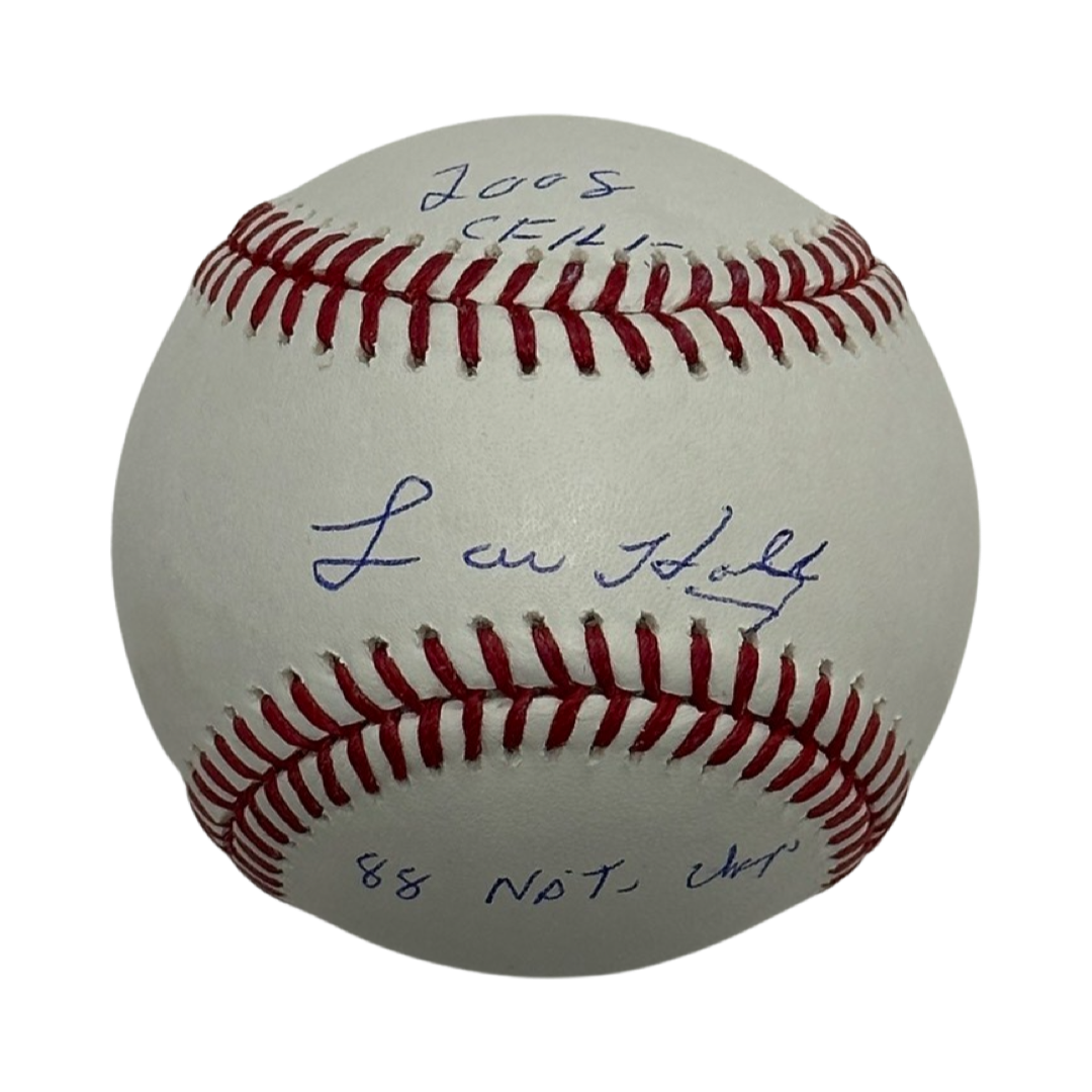 Lou Holtz Autographed OMLB "2008 CFHF, 88 NAT. Champ" Inscriptions Beckett