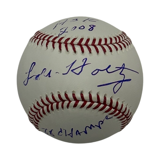 Lou Holtz Autographed OMLB "HOF 2008, 88 Champs" Inscriptions Beckett