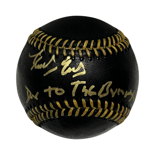 Domingo German Autographed New York Yankees Black Leather OMLB DR to the Bronx Inscription JSA