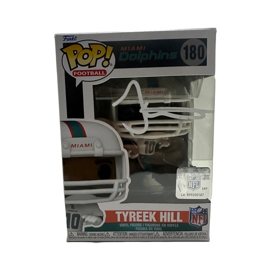 Tyreek Hill Autographed Miami Dolphins Funko Pop White Ink Beckett