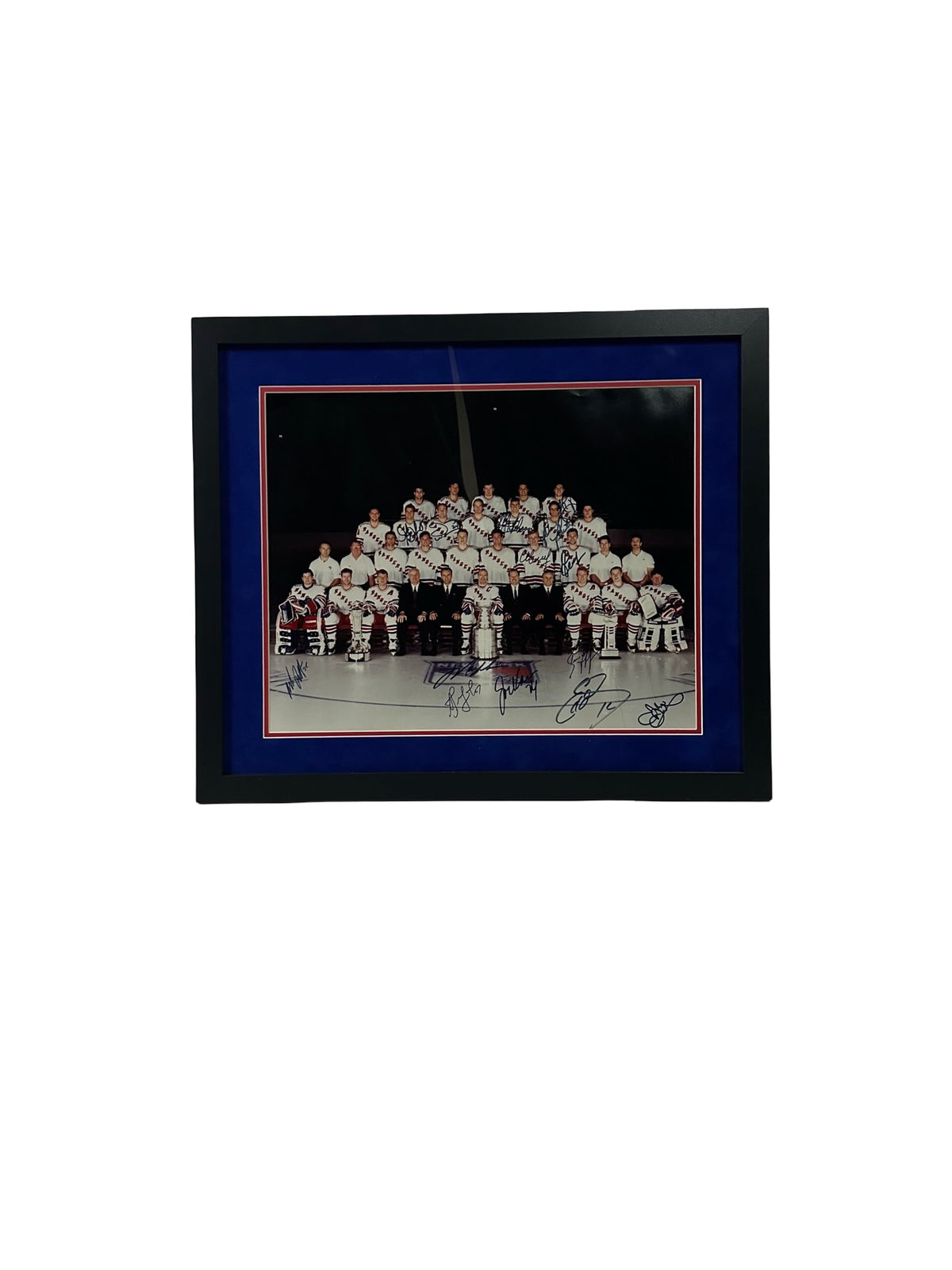 94 New York Rangers Partial Team Autographed 16x20 Photo w/ trophy JSA LOA