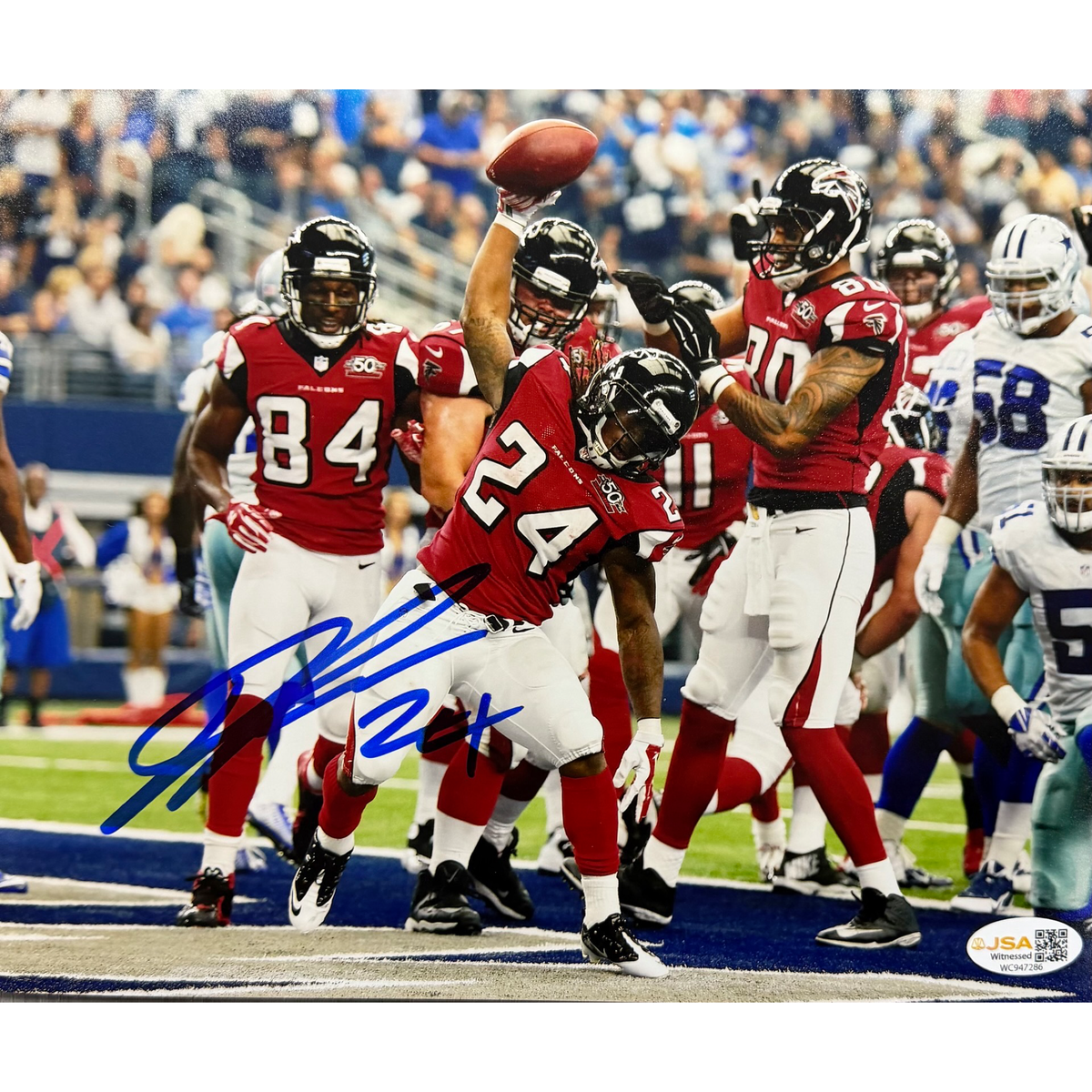 Devonta Freeman Atlanta Falcons Signed Photo Autographed NFL JSA COA Spike