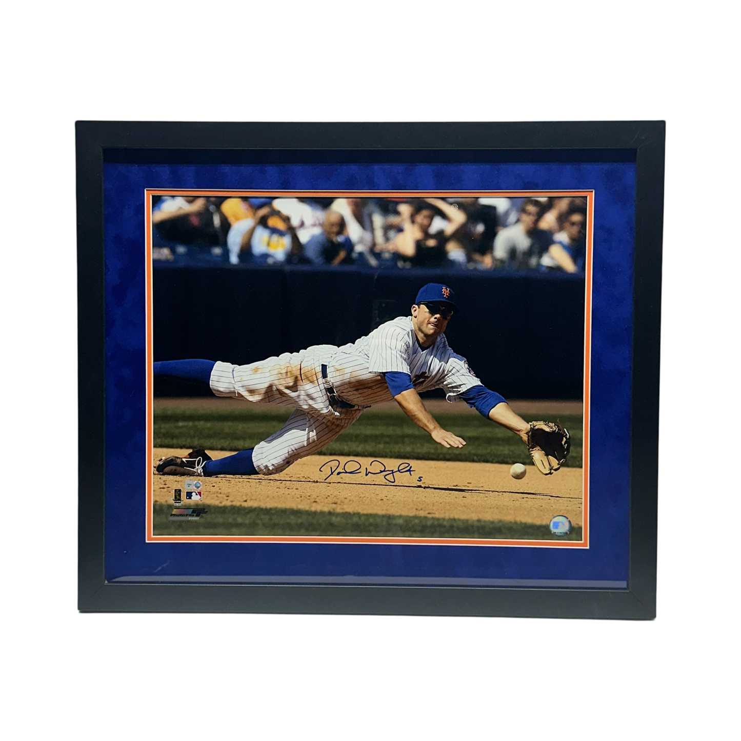 David Wright Autographed New York Mets Dive 2 16x20 MLB - Framed