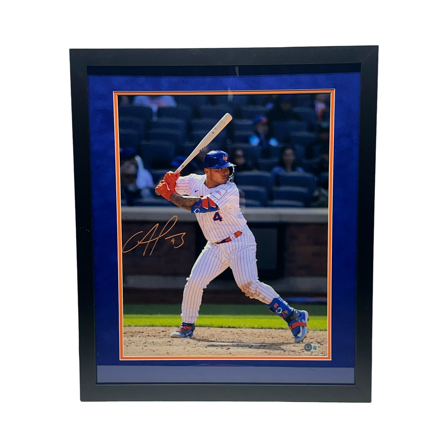 Fransisco Alvarez Autographed New York Mets At Bat 16x20 Beckett - Framed