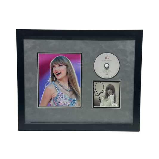 Taylor Swift Autographed Cut & Framed CD 11x14 Frame Smile Grey Matte Horizontal JSA