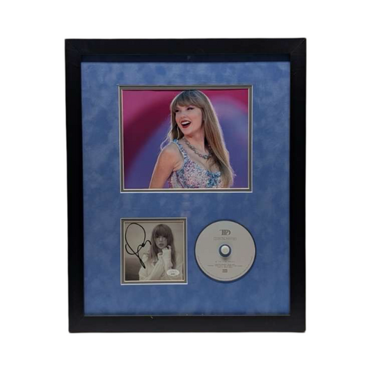 Taylor Swift Autographed Cut & Framed CD 11x14 Frame Smile Light Baby Blue Matte Vertical JSA