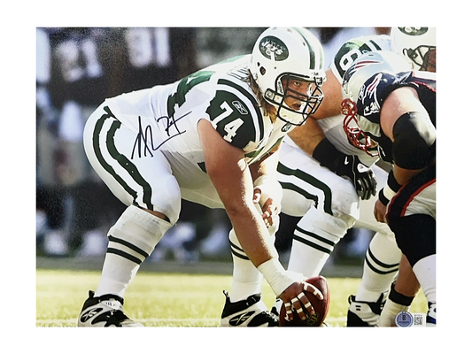 Nick Mangold Autographed New York Jets Pre-Snap White Pants 11x14 Photo Beckett