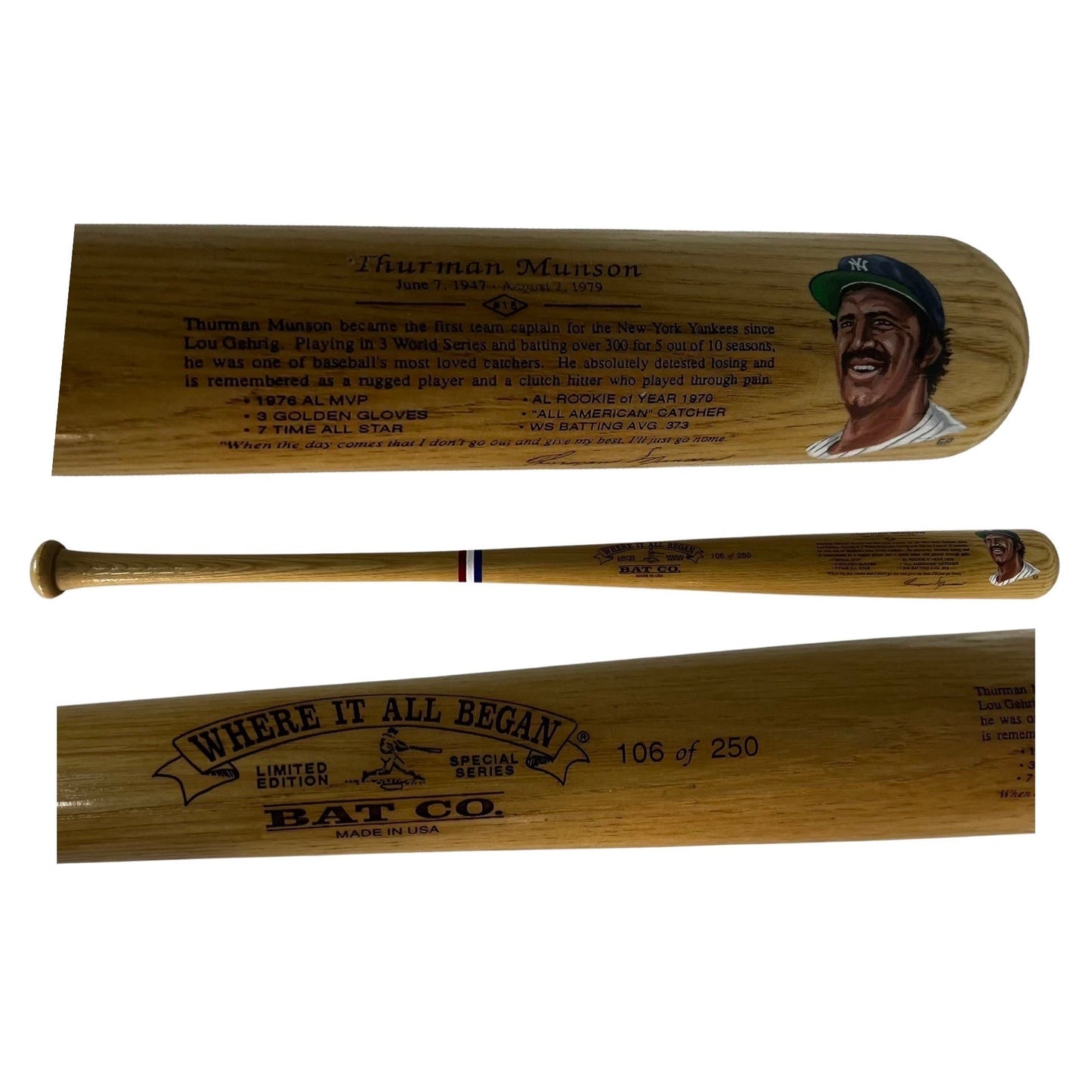 Thurman Munson Limited Edition Art Bat