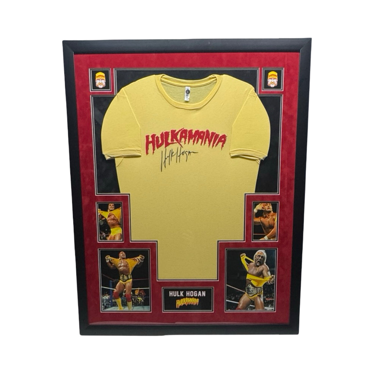 Hulk Hogan Framed Autographed Hulkmania Shirt Red Backer Beckett BAS