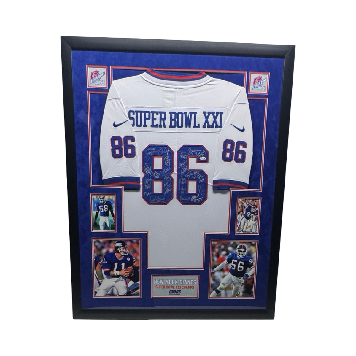 New York Giants 86 Super Bowl Team Autographed Jersey JSA COA