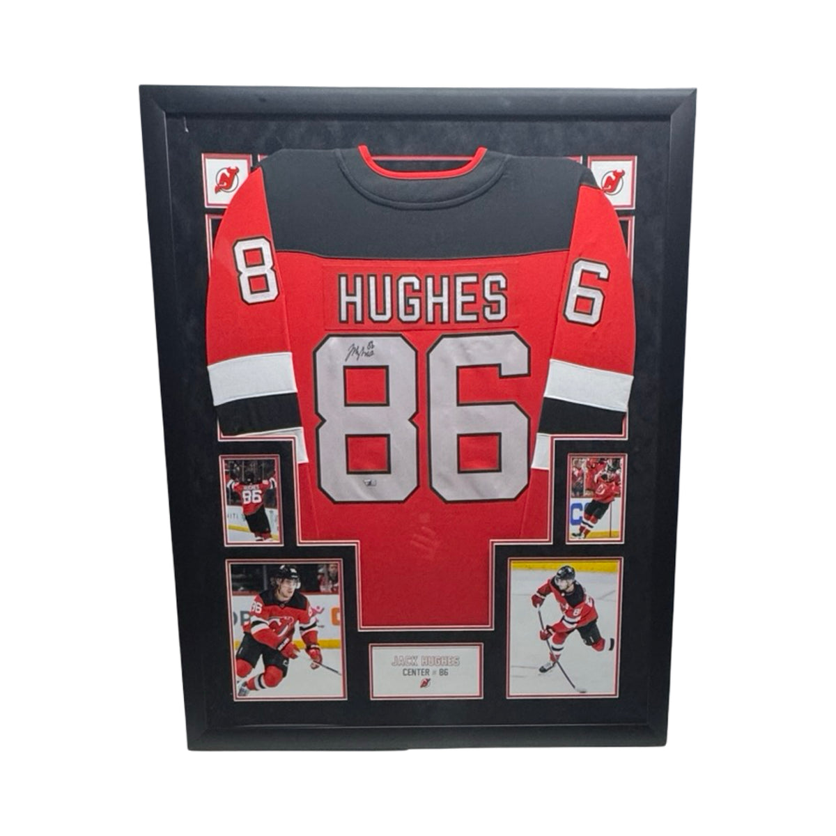 Jack Hughes Framed New Jersey Devils Jersey Fanatics COA