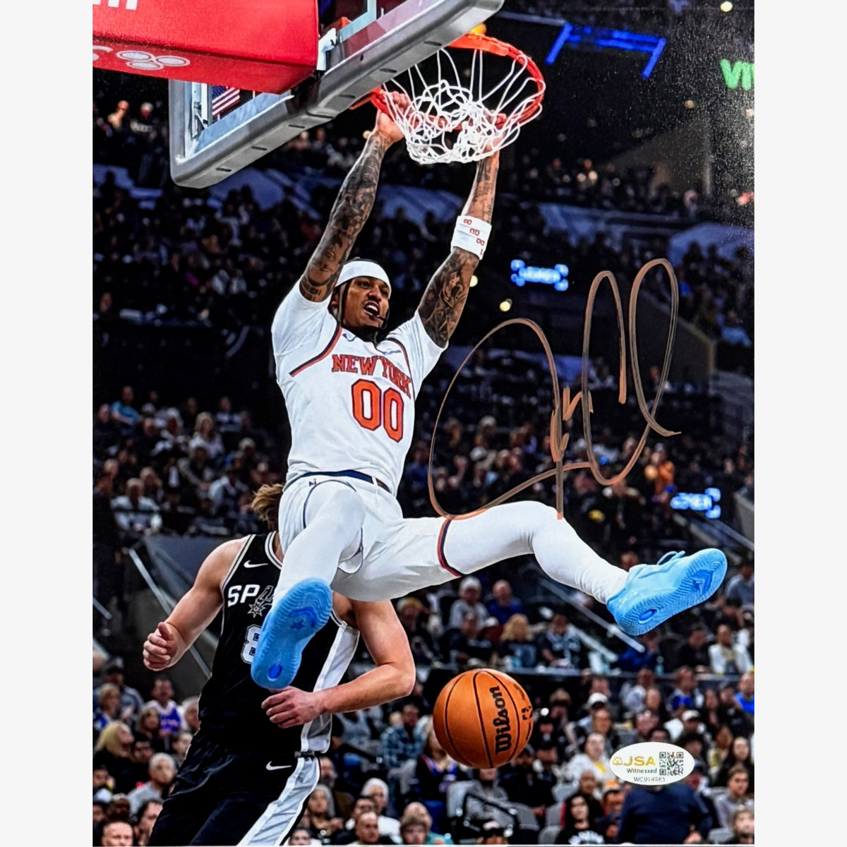 Jordan Clarkson New York Knicks Dunk Autographed 8x10 JSA