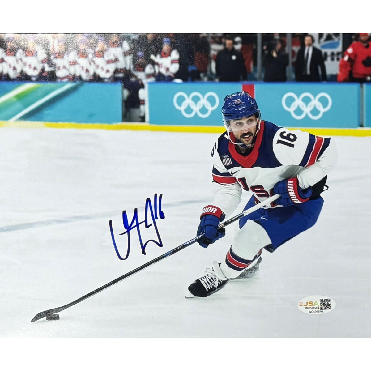 Vincent Trocheck Autographed Team USA 8x10 JSA