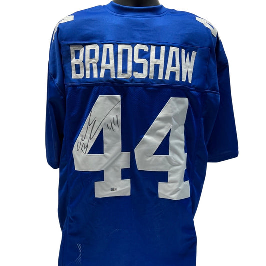 Ahmad Bradshaw Autographed New York Giants Blue Jersey Steiner CX