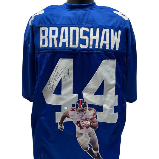 Ahmad Bradshaw Autographed New York Giants Blue Art Jersey Steiner CX
