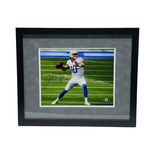 Justin Herbert Autographed Los Angeles Chargers 11x14 Beckett - Framed