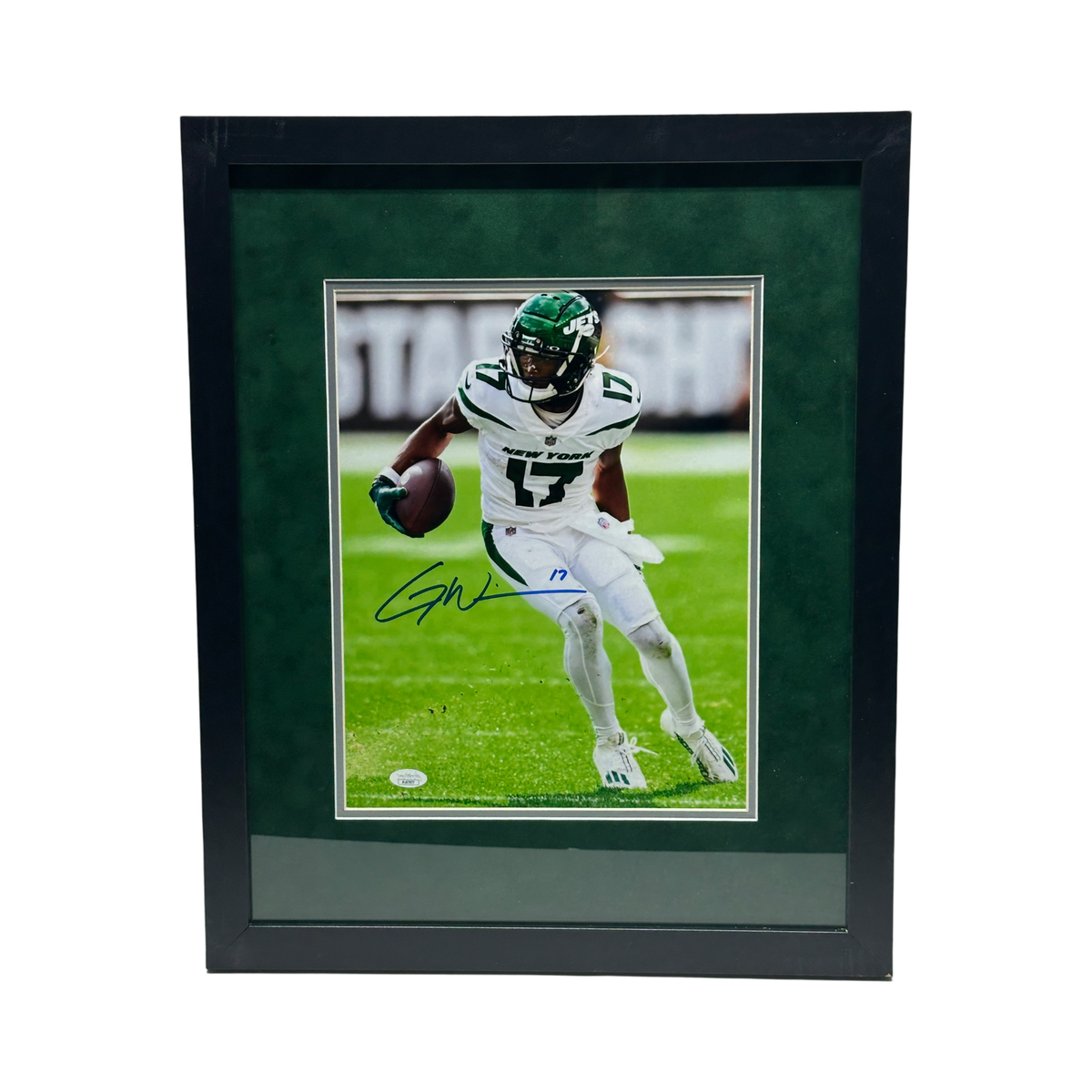 Garrett Wilson Autographed New York Jets Juke 11x14 JSA - Framed